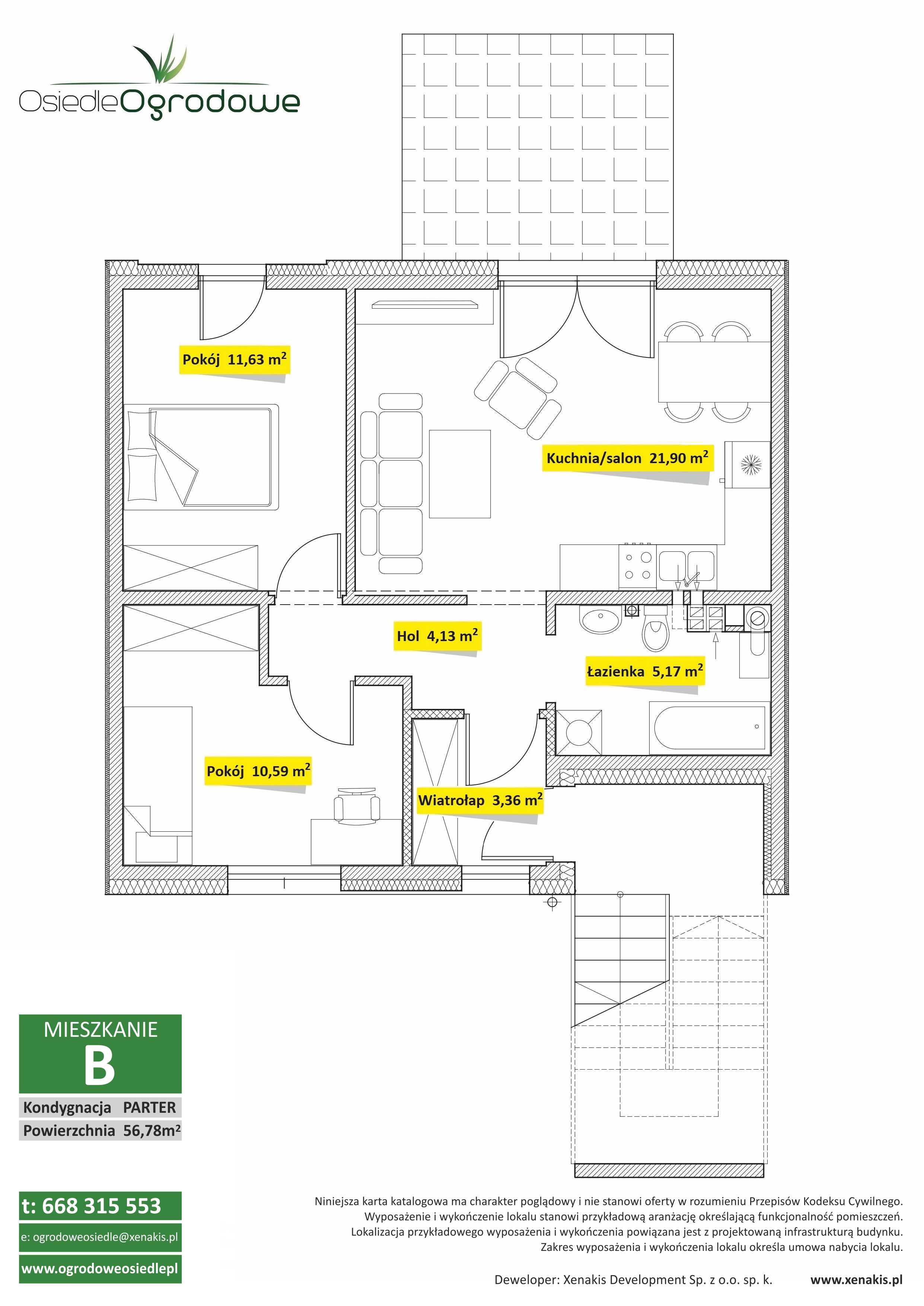 Mieszkanie 56,78 m2_parter - Parter